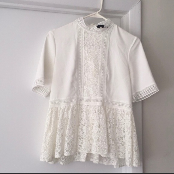 Zara elegant white lace peplum top - Picture 8 of 8